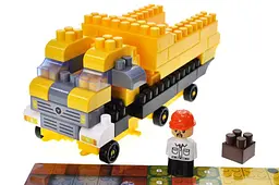 Конструктор блоковий QB300-204 "Block&Steps: Мегабудівник" + ходилка та меморі гра 3в1, 125дет. qbee - мініатюра 9