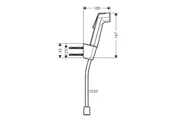 Гігієнічний душ Hansgrohe Bidette 1jet S EcoSmart зі шлангом 125 см та тримачем Porter S chrome 29238000 - мініатюра 2