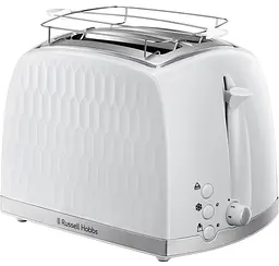 Тостер Honeycomb 850Вт, широкі слоти, пластик, білий Russell Hobbs kuh0014915 - мініатюра 2