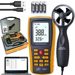 Термоанемометр професійний USB 0,3-30 м/с, 0-45 °C BENETECH GM8903