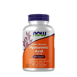 Препарат для суглобів і зв'язок NOW Hyaluronic Acid 100 mg Double Strength, 60 вегакапсул