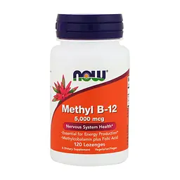 Витамин Now Foods Витамин B-12, Methyl B-12, 5000 мкг, 120 леденцов (NOW-00493)