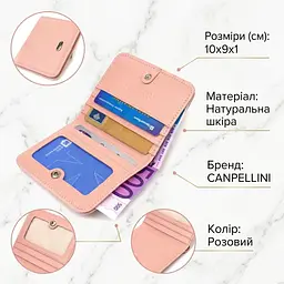 Жіночий гаманець невеликого розміру з натуральної шкіри Canpellini 21797 рожевий - мініатюра 2