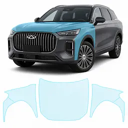 Антигравійна захисна бронеплівка за лекалами для Chery Tiggo 9 (PHEV) I 2023- капот і передні крила