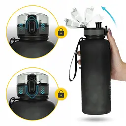 Пляшка для води 4FIZJO спортивна 1000 мл Black (P-5905973403788) - мініатюра 9