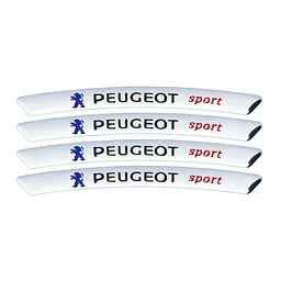 Емблема обода колеса Peugeot 4 шт Алюміній наклейка на диски на скотчі Сірі