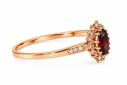Жіноча каблучка Jewellery Continent з гранатом із червоного золота 17.5 (К-0884) - мініатюра 3