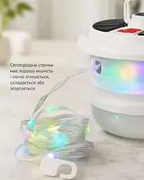 Кемпінговий ліхтар BL YX669 із сонячною батареєю та вбудованою LED стрічкою RGB 10 м - мініатюра 4