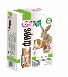 Ласощі для гризунів та кроликів Lolo Pets Дропси з йогуртом 75 г LO-71034