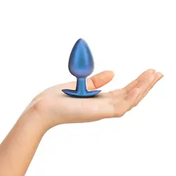 Анальна пробка Ouch! Smooth Anal Plug Metallic L 8.9 см (синій) - мініатюра 5