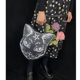 Сумка через плече Котик чорна 28x40x10 см - мініатюра 2