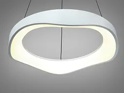 Сучасна підвісна LED люстра хвиля для кухні Diasha 0471A WH біла 50 см 36W регульована за висотою - мініатюра 3
