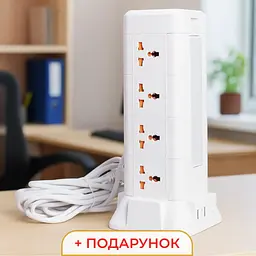 Мережевий фільтр-подовжувач TOWER 12 розеток LED-лампа 3USB + 1PD 4,8 метри Yiwu HP-5-11MF - мініатюра 11