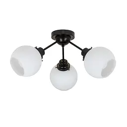 Потолочна люстра LED Levistella 916X09F-3 BK+WH (120), 3 плафона E27, діаметр 500 мм, чорний+білий, сучасний стиль для дому