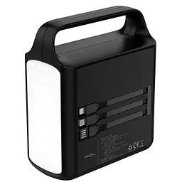 Павербанк ACL PW-155 CORE+ 100000 мА·год 22.5W Power Bank зі швидкою зарядкою, 4 USB, 2 Type-C, вбудованими кабелями та LED-світильником Чорний (UFTPW-155) - мініатюра 2
