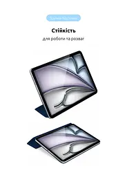 Чехол-книжка для планшета Apple iPad Air 11 (2024), Original Smart Case, midnight blue, 11 , подставка на планшет, искусственная кожа, микрофибра, магнитная крышка с автоотключением экрана, ArmorStandart (ARM78295) - мініатюра 5