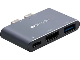 Док-станція для ноутбука Canyon Docking Station with 3 port, Thunderbolt 3 (CNS-TDS01DG) - мініатюра 2