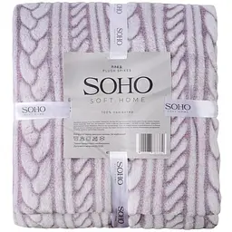 Плед Soho Plush spikes, 220х200 см, белый с фиолетовым (1220К) - мініатюра 4