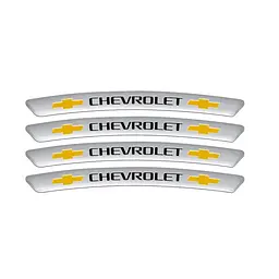 Емблема обода колеса Chevrolet 4 шт Алюміній наклейка на диски на скотчі Сірі