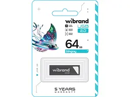 Флешка Wibrand 64 GB Stingray Grey USB 2.0 (WI2.0/ST64U5G) - мініатюра 2