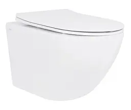 Унітаз підвісний Qtap Jay Rimless, з сидінням Slim Duroplast/ Soft-close/ Quick Relase QT07335177RW