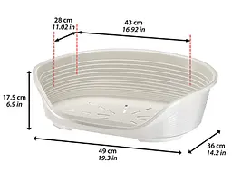 Пластиковий лежак для собак і котів Ferplast Siesta Deluxe 2 білий 49×36×17,5 см 70202911 - мініатюра 4