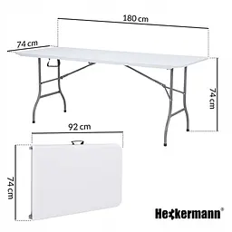 Стіл складаний переносний Heckermann 180х74х74 White (XJM-Z180) - мініатюра 2