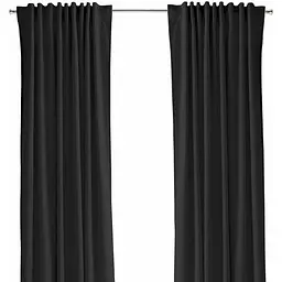 Штори на кухню та в кімнату Cosas 180х250 см 2 шт чорний (Curtains_100Black_DUK_180x250)