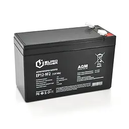 Акумуляторна батарея Europower AGM EP12-9F2 12V 9Ah Black Case
