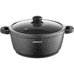 Каструля Ardesto зі скляною кришкою Gemini Anzio 5л алюміній чорний kuh0014744