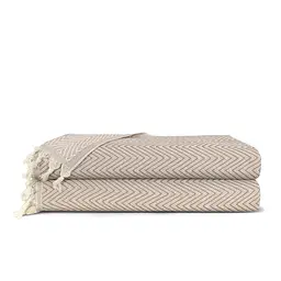 Плед бавовняний Cosas ZIGZAG CS2 180х230 см бежевий (Plaid_Zigzag_03Magnolia_180x230)