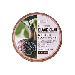 Універсальний гель Jigott Natural Black Snail Moisture Soothing Gel з муцином равлики