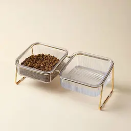 Миска для котів GOLD Square подвійна на підставці, 2 х 1000 мл - мініатюра 7