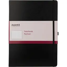 Блокнот Axent Partner Grand, 210х295 мм, 100 арк., клітинка, чорний (8203-01-A)