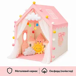 Дитячий будиночок-намет Казковий з металевим каркасом рожевий - мініатюра 6