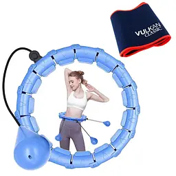 Хулахуп синій з обтяжувачем Hoola Hoop Massager і пояс для схуднення Вулкан - мініатюра 2