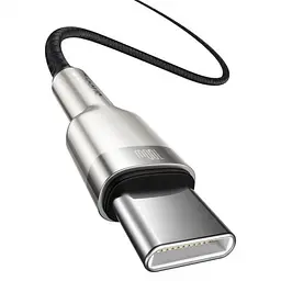Кабель Baseus Cafule Metal Type-C to Type-C 100W 2 м чорний (CATJK-D01) - мініатюра 4