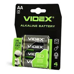 Батарейка щелочная Videx LR06 AA 4 шт 2600 mAh Blister
