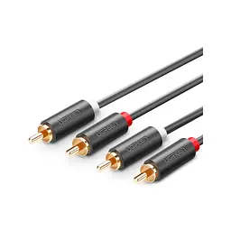 Кабель мультимедійний 2xRCA M to 2xRCA M 3.0m AV104 black Ugreen (10519) - мініатюра 4