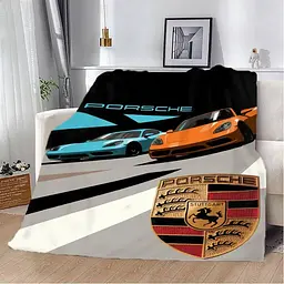 Плед плюшевий на подарунок 3D Porsche Дует 160х200 см