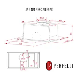 Витяжка повновбудована PERFELLI LIA 5 NM NERO SILENZIO - мініатюра 10