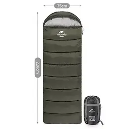 Туристичний спальний мішок Naturehike U250 (до -10C) правосторонній (R) - мініатюра 4