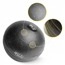 Слембол (медичний м'яч) для кросфіту 4FIZJO Slam Ball 3 кг Black (P-5907739315410) - мініатюра 8
