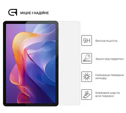 Захисне скло для планшета Xiaomi Redmi Pad 2, Glass.CR, загартоване скло 9H, 2.5D, повне проклеювання, з олеофобним покриттям, проста установка та сумісність з чохлами всіх типів (Case friendly), ArmorStandart (ARM86081) - мініатюра 2