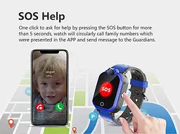 Смарт годинник телефон для дітей Lemfo H02 з GPS трекером, SIM-картою, 4G, відеодзвінками, Wi-Fi, камерою, кнопкою SOS та вологозахистом IP67 Рожевий - мініатюра 11