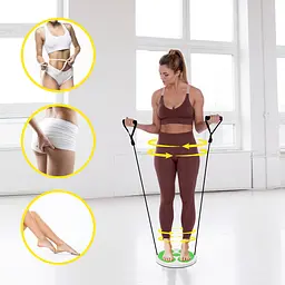 Диск здоров'я для талії Cornix Twisting Waist Disc з еспандерами White/Green XR-0446 - мініатюра 6