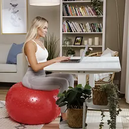 Фітбол масажний Hop-Sport 65см червоний + насос - мініатюра 5