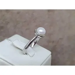 Срібне кільце TOP Silver з перлами і фіанітами. 9510163Б 17,5 - мініатюра 3