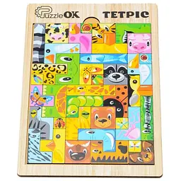 Розвиваюча іграшка PuzzleOK Тетріс Тварини Puz-22924 дерев'яна