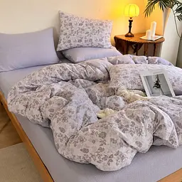 Постельное белье двуспальное из муслина с простынью на резинке Colorful Home Print 6 21587 180х220 см